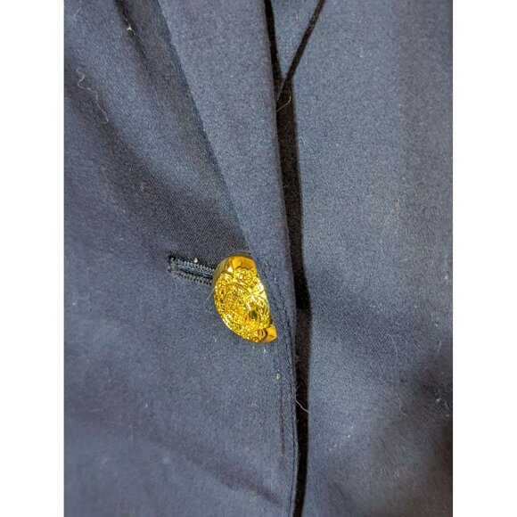 Jones New York Signature Navy Stretch Blazer Womens Size 14 Gold Button Detail N - Picture 2 of 7
